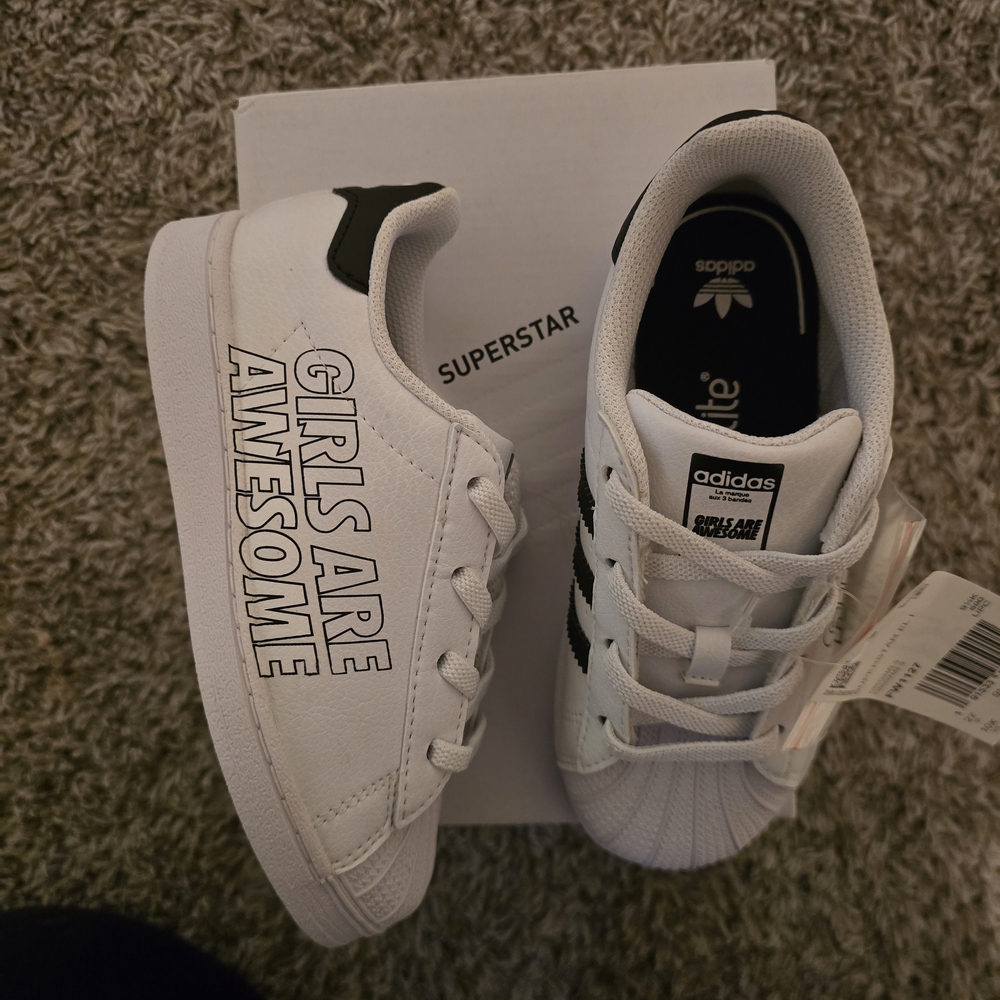 Adidas Kids Superstar Sneakers - White with Black Accents